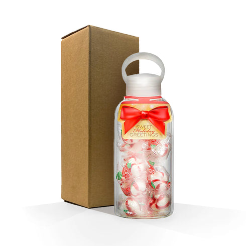 8 oz Kraver Bottle Peppermint Puffs Candy Set
