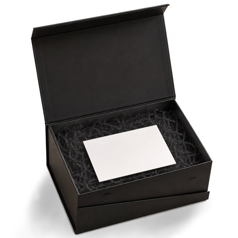 Black Magnetic Box Gift Set with Black Crinkle Paper