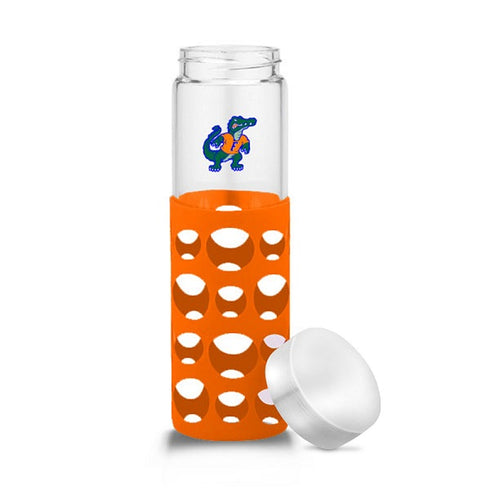 20 oz Silicone Round Cutouts Glass Bottle