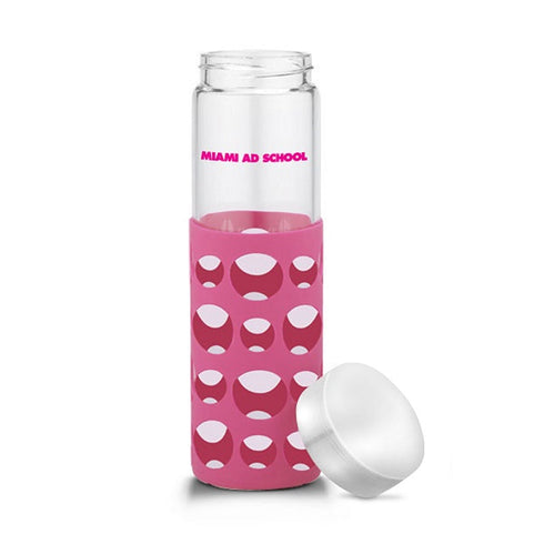 20 oz Silicone Round Cutouts Glass Bottle