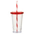16 oz Slurpy with Colored Lid & Striped Straw Tumbler