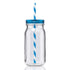 20 oz Mason Jason with Striped Straw Glass