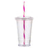 16 oz Slurpy with Colored Lid & Striped Straw Tumbler