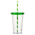 16 oz Slurpy with Colored Lid & Striped Straw Tumbler