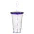 16 oz Slurpy with Colored Lid & Striped Straw Tumbler